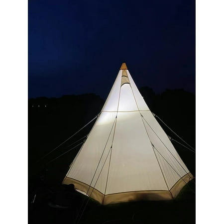 9.85ft Bell Tent - 4 Season Cotton Canvas Glamping Tent with Aluminum Pole Waterproof PVC Floor Ideal for Family Camping & Hiking (White Custom Colors Available)