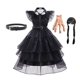 thumbnail image 1 of Addams-Disfraz de Cosplay de Wednesday para niña, Vestidos para niños, Carnaval, Pascua, fiesta de disfraces de Halloween para 3-12 años, novedad de 2023, 1 of 4