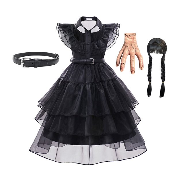 Addams-Disfraz de Cosplay de Wednesday para niña, Vestidos para niños, Carnaval, Pascua, fiesta de disfraces de Halloween para 3-12 años, novedad de 2023