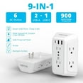 thumbnail image 2 of VINTAR Outlet Surge Protector, 6 Multi Plug Outlet with 3 USB Ports, 900J Outlet Adapter, Outlet Extender, Wall Adapter Spaced for Home Travel Office(2U+1C), 2 Pack Electrical Outlets, 2 of 6