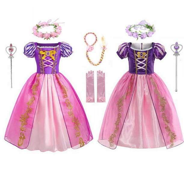 Disney filles princesse raiponce robe enfant en bas âge enfants