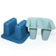 thumbnail image 4 of Estantería de platos de doble nivel de plástico azul claro, cesta de almacenamiento colgante estilo silla de montar, grifo de cocina, tazón de esponja, estante para limpiar, 4 of 5