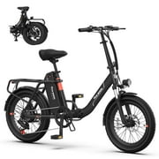 5TH WHEEL W11B 20 Fat Tire Electric Bike, 500W Foldable Adult E-bike with 48V 15.6Ah Removable Battery, Electric Bicycle with 7 Speed, UL2849