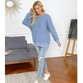 thumbnail image 2 of Sweatshirts Décontractés Unis pour Femmes Manches Longues Col Rond Hauts Amples, 2 of 5
