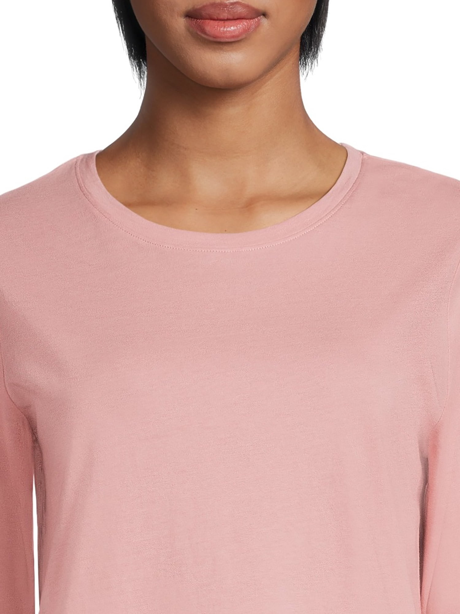 Time and Tru Women's Core Tee with Long Sleeves, Sizes S-3XL