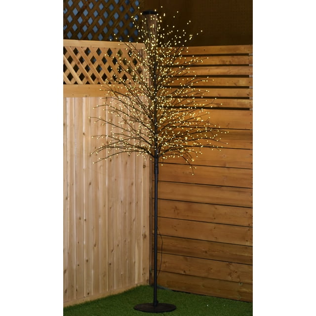 6.8 Ft H Micro Dot Black LED Tree 1300 Warm White LEDs Indoor/Outdoor use Christmas Tree Holiday Home Living Roon Decoration