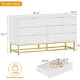 thumbnail image 2 of 6 Drawer Dresser,Modern Dresser Chest with Wide Drawers and Metal Handles,Wood Storage Chest of Drawers for Bedroom,Living Room,Hallway,Entryway White, 2 of 7