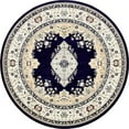 thumbnail image 1 of Unique Loom Narenj Medallion Textured Area Rug 10' x 10' Round Navy Blue/Tan, 1 of 1