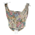 thumbnail image 3 of Patlollav Womens Eyelet Lace-Up Floral Print Fishbone Court Vintage Corset Straps Tank Tops Blue S-XXL, 3 of 6