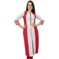 thumbnail image 1 of Phagun Kurti en Coton Ethnique à Imprimé Cœur, Kurta de Designer pour Femmes, Robe Décontractée, 1 of 5