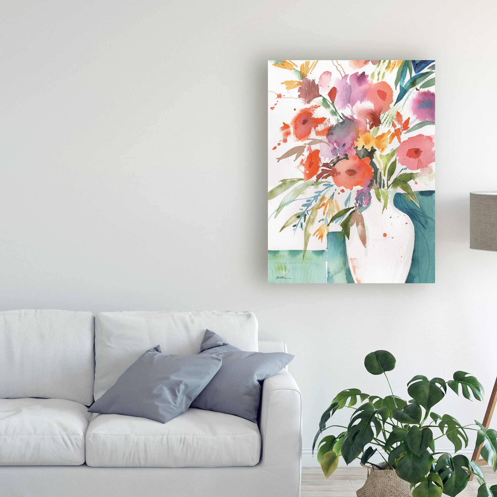 Trademark Fine Art 'Bright Flowers 4' Canvas Art by Sheila Golden