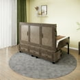 thumbnail image 3 of RoomAndLoft Queen Size Mobile Murphy Cabinet Bed in Solid Wood - Gray, 3 of 11