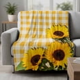 thumbnail image 2 of Spring Sunflowers Blanket Soft Cozy Warm Throw Blanket for Couch, Plush Fuzzy Flannel Fleece Blankets for Sofa, Yellow White Plaid Farmhouse Rustic Bed Blankets Lightweight Gifts for Women, 40"x50", 2 of 9