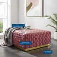 thumbnail image 6 of Modway Florence Square Performance Velvet Ottoman, Pink/Gold, 6 of 7