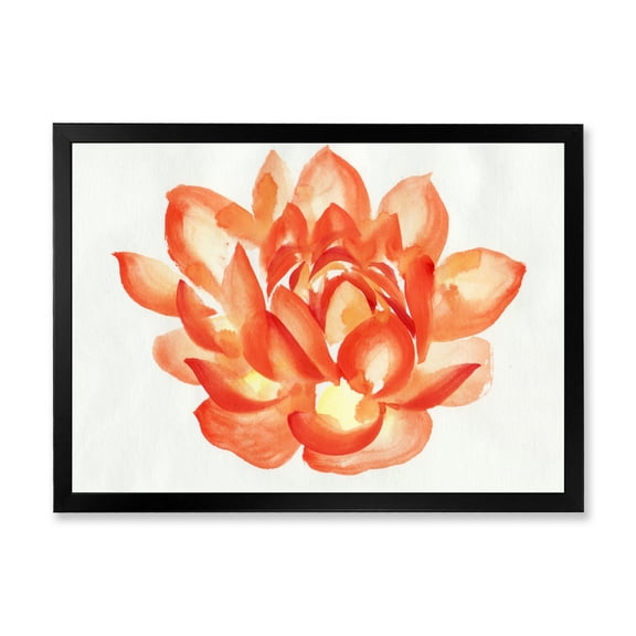 Designart 'Ancient Detail of A Orange Lotus' Traditional Framed Art Print