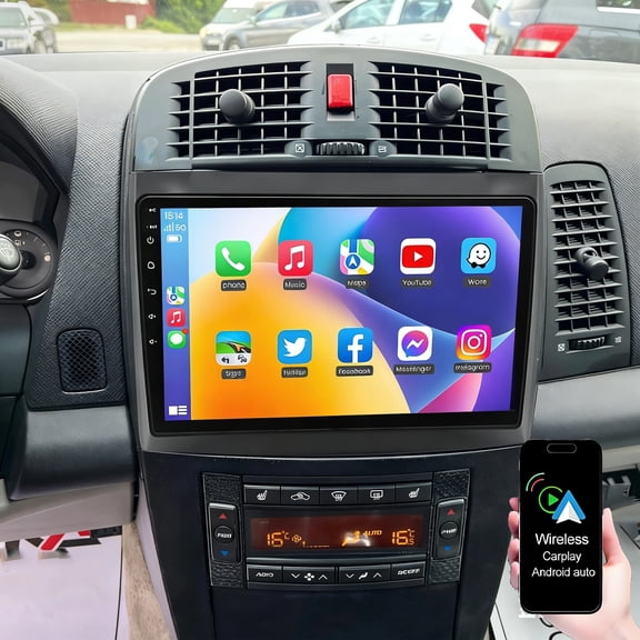 Dexico Car Stereo Radio for Cadillac CTS 2003 2004 2005 2006 2007, 10" Touch Screen Car Radio with Wireless Carplay Android Auto WiFi GPS Navigation Bluetooth FM SWC Backup Camera