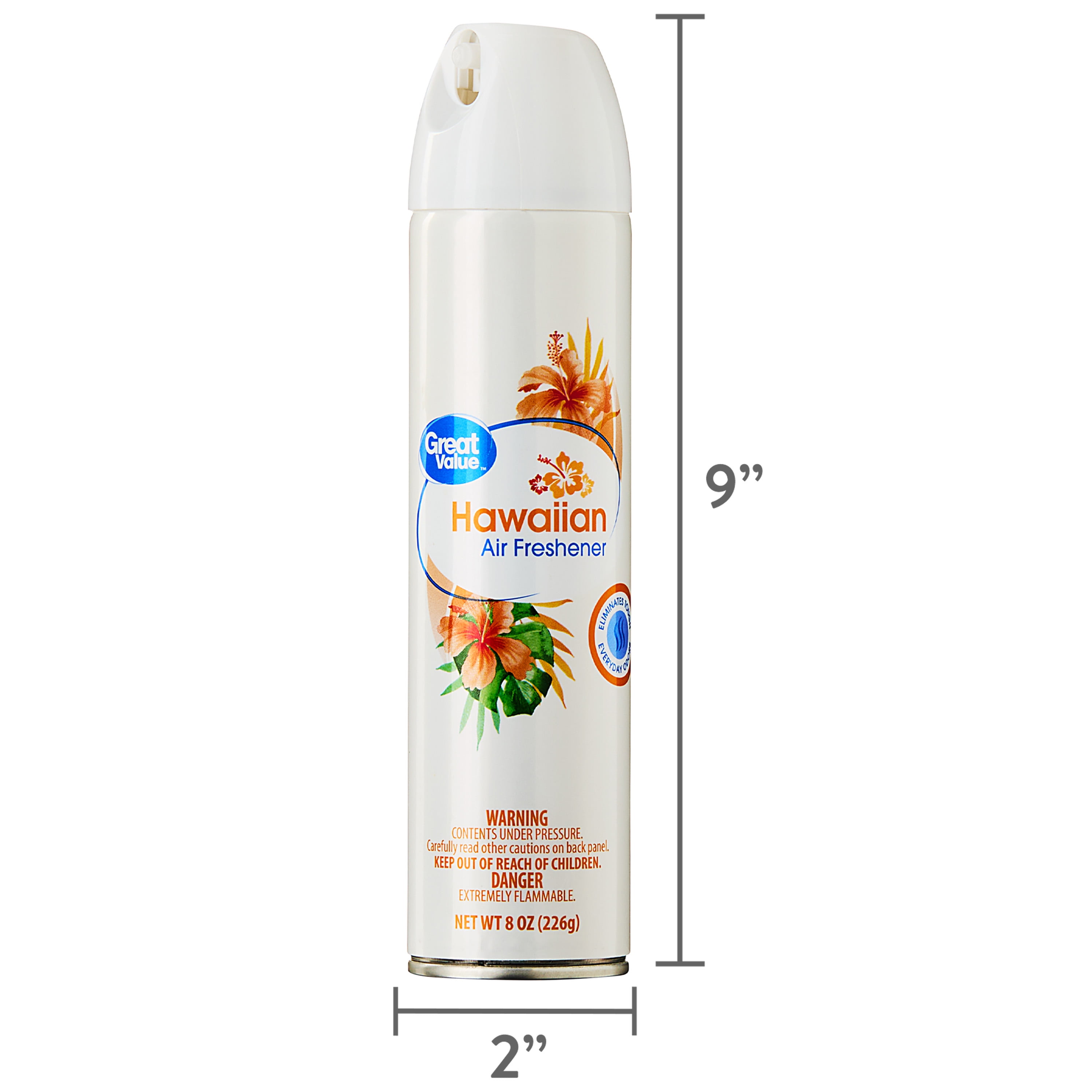 Great Value Aerosol Air Freshener, Hawaiian, 8 oz