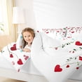 thumbnail image 4 of Homewish Cute Heart Print Full Size Comforter Sets,Loves Pattern Bedding Comforter Set,White Red Bedding Sets For Girls Kids,Microfiber Bedroom Decor Reversible,3-Piece, 4 of 8