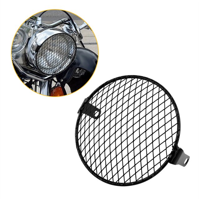 Headlight Grille Cover, 6.3" Retro Motorcycle Grill Side Mount Headlight Cover Cafe Racer for Motorcycles Cruiser Chopper Bobber