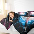 thumbnail image 4 of Feelyou 3D Baseball Print Bedding Comforter Set for Kids, Neon Glowing Honeycomb Twin Comforter Sets, Pink Blue Lightning Reversible Bedding Set, Ultra Soft Bedroom Decor, 2-Piece, 4 of 8