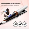 thumbnail image 2 of 4 Gears Adjustable Temperature 2in1 Professional Flat Iron Hair Straightener Fast Warm-up Styling Tool For Wet Or Dry Hair, 2 of 17
