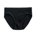 thumbnail image 2 of Women's Cotton Panties Women Mid Waist Solid Color Ribbed Cotton File Sexy Breathable Seamless Briefs Panties,Black Women's Panties M, 2 of 3
