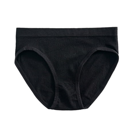 

WZHKSN Women S Solid Panties Black Cotton Briefs 1-Pack
