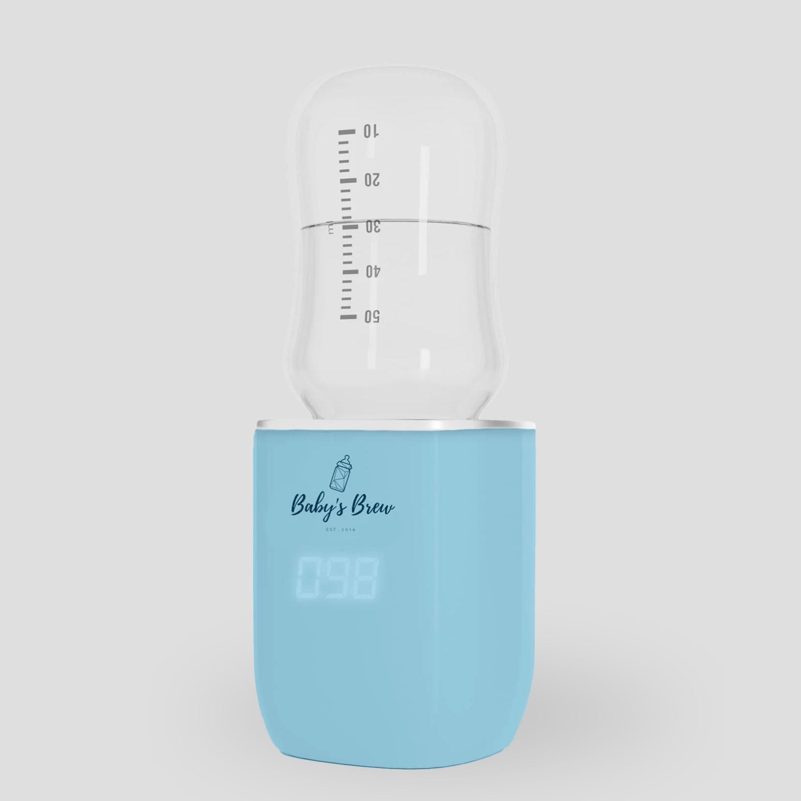 Portable Baby’s Brew Blue Bottle Warmer – USB-C Rechargeable, Cordless Feeding On-the-Go