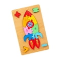 thumbnail image 2 of Number Puzzle Puzzles Color Shape Sorting Toy Developmental Puzzle Wooden Animal Rocket, 2 of 9