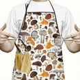 thumbnail image 2 of Colorful Mushroom Collection White Pattern Apron-Garden Aprons for Women with Pockets-Cotton Linen Waterproof Kitchen Cooking Gardening Aprons Adjustable for Kitchen,Cooking,BBQ and Salon 33x27 Inch, 2 of 7