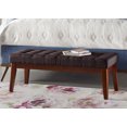 thumbnail image 2 of Elle Decor Claire Mid Century Modern Bench with Tufted Cushion, Chocolate Brown, 2 of 7