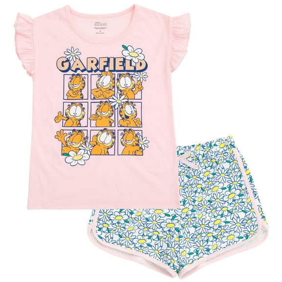 Garfield T-Shirt and Dolphin French Terry Shorts Outfit Set Toddler to Big Kid