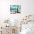 thumbnail image 3 of Beach Picture Canvas Wall Art Decor Starfish Seashell and White Lily in Jar on Seaside Print Wall Art with Framed Ready to Hang for Living Room Bedroom Office Wall Decor Home Decoration,16x12inch, 3 of 5