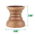 thumbnail image 4 of Stonebriar Natural Turned Wood Pillar Candle Holder, Brown, 4", 4 of 6