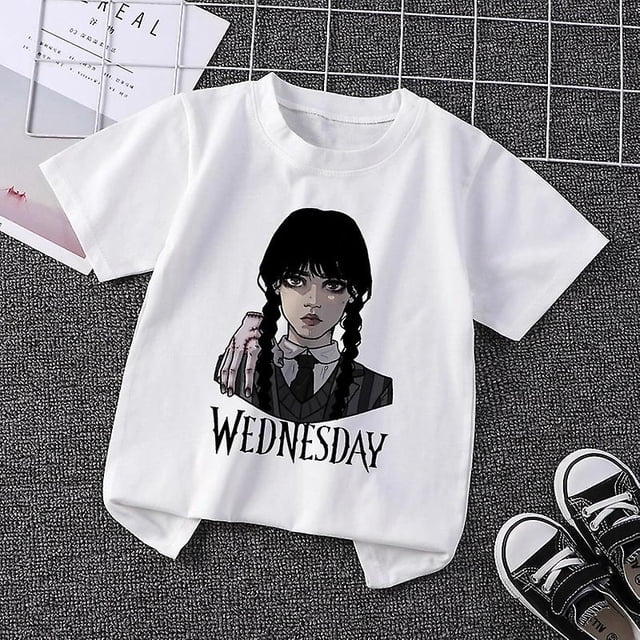 Camiseta informal para niños de Wednesday Addams, ropa de dibujos animados I Hate People, camiseta de la Academia para niños y niñas, camiseta para bebés pequeños
