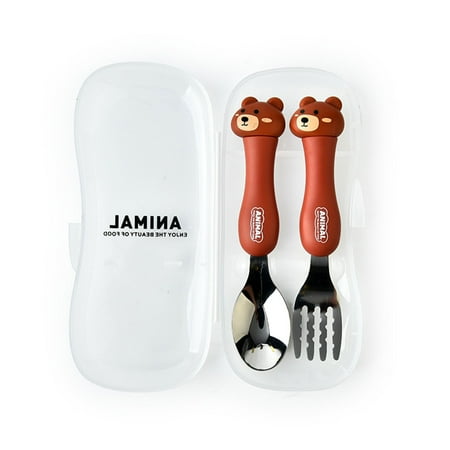 

Toddlers Tableware Spoon Fork Tableware Set Suitable for Children Self-feeding Baby Tablewares Suitable for Kitchen Home