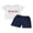 White Navy, variant on BemeyourBBs Toddler Baby Boy Girl 4th of July Outfit Patriot Fourth of July Summer Independence Day Clothes American Flag Embroidery Short Sleeve T-Shirts with Shorts 2 Pcs Set