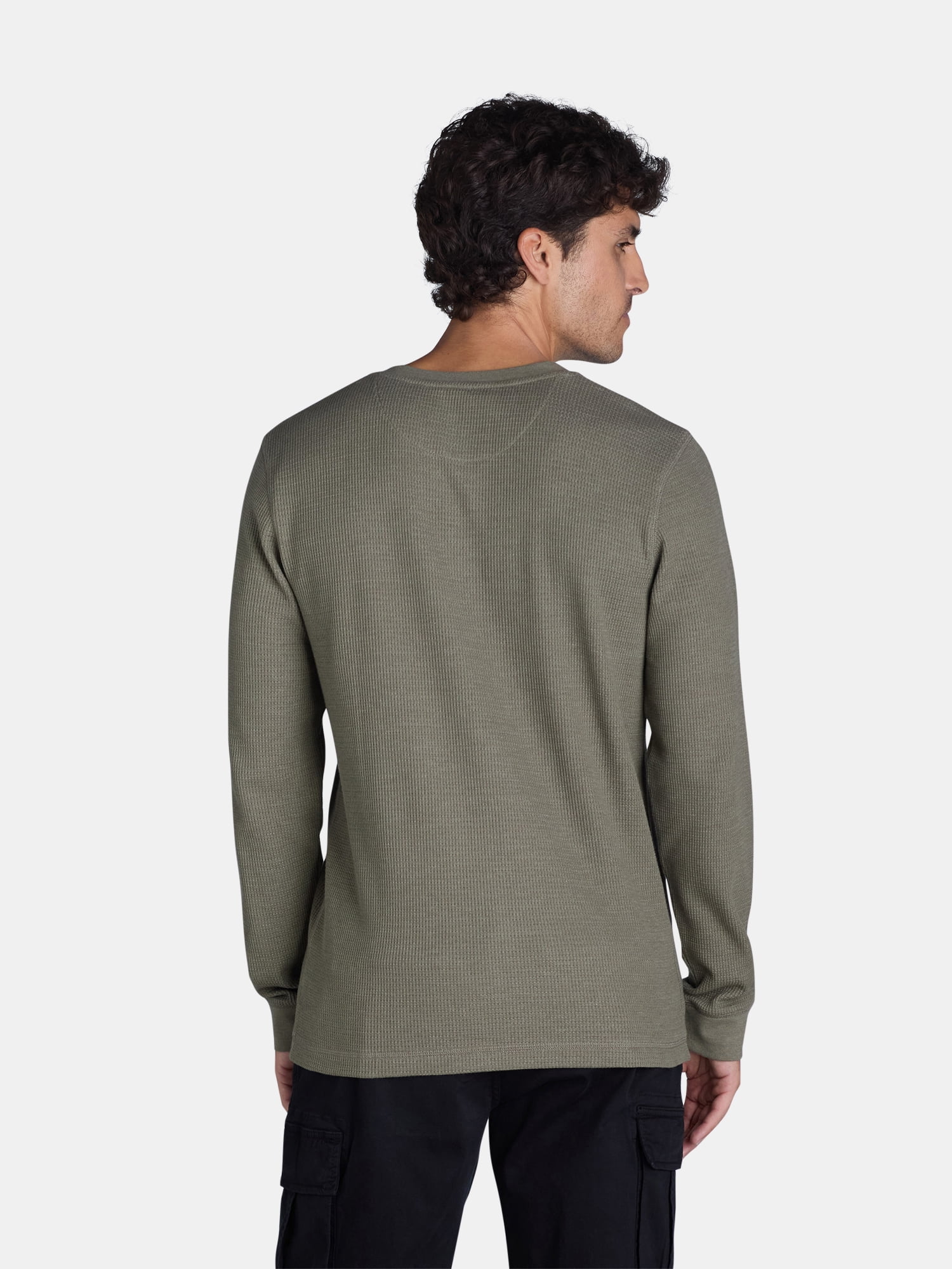 George Men’s and Big Men’s Thermal Henley T-Shirt with Long Sleeves, Sizes XS-3XLT