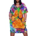 thumbnail image 2 of Vestido holgado con estampado de pata de perro y acuarela, con bolsillos, elegantes vestidos de mujer en oferta, ropa de mujer, 2 of 7