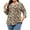 Khaki Print, variant on Qaspx Womens Plus Size Tops 3/4 Sleeve V Neck T Shirts Floral Print Casual Blouse Graphic Tees L-5XL