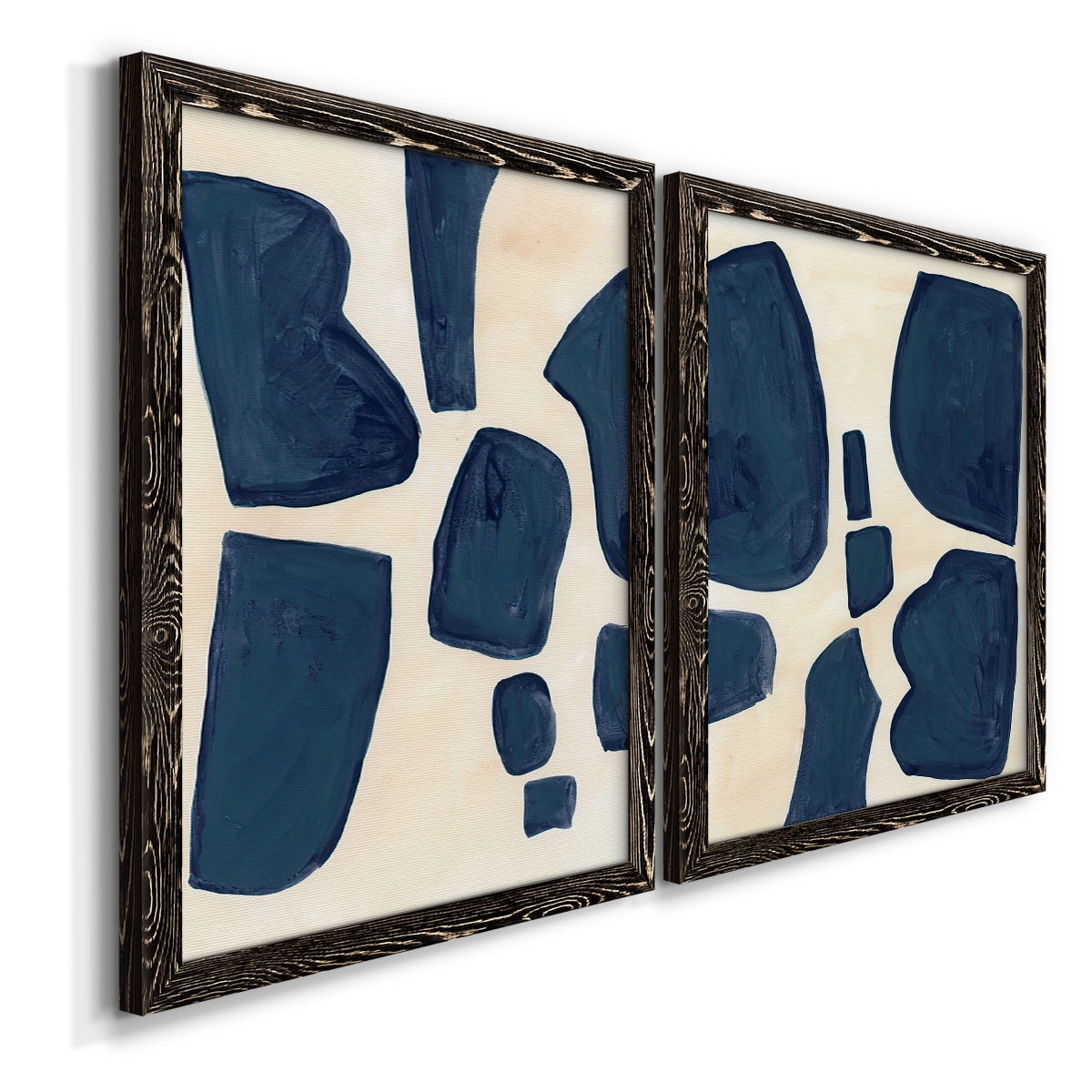 Blue Pieces I - Premium Framed Canvas 2 Piece Set - Ready to Hang