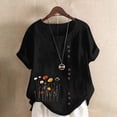 thumbnail image 2 of Going out Tops for Women Plus Size, Dressy Tank Tops for Women Cotton Linen Gauze Shirts Short Sleeve Summer Tunic Top Loose Fit Lightweight Casual Blouses, 2 of 4