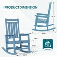 thumbnail image 4 of SERWALL Outdoor Rocking Chair Set of 2, HDPE Patio Rocker for Lawn, Porch, Light Blue, 4 of 11