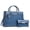 2039Blue, variant on Women's Vegan Leather Handbag Set Structured Top Handle Satchel with Matching Clutch Tote Bag for Work & Everyday Use