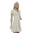 thumbnail image 1 of Women’s A Line Spring Summer Dress, Retro Triangle Arrangement, Cross Wrap V Neck, 6 Sizes, by Ambesonne, 1 of 2