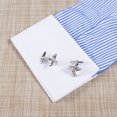 thumbnail image 2 of Cuff Links Generic Silver Tone Caduceus para hombre, 2 of 2