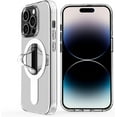 thumbnail image 1 of Étui pour iPhone 14 Pro avec Support Invisible [Compatible avec MagSafe] Protection de Qualité Militaire, Étui Magnétique Mince Antichoc pour Hommes Femmes, Transparent, 1 of 4