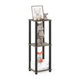 thumbnail image 4 of Furinno Simplistic Toolless Assembly Set of 2 Side Table, Grey 2-Tier End Table, Open Shelf Night Stand, Bedside Table for Living Room, Bedroom, Home Office, Grey Oak/Black, 4 of 5