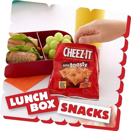 Cheez-It Cheese Crackers, Baked Snack Crackers, Office and Kids Snacks, Extra Toasty, 12oz Box (12 Packs)