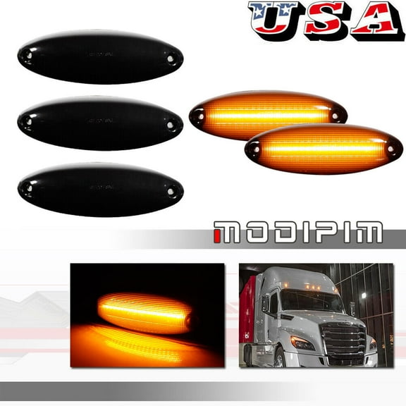 Suitable for Freightliner Cascadia cab marking roof running gap lights from 2008 onwards, 5 packs-